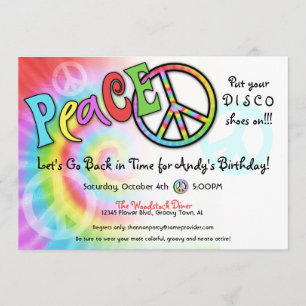 Colorful PEACE Party Invitation