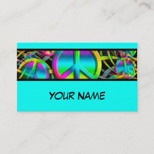 Colorful PEACE seamless pattern  your ideas Business Card