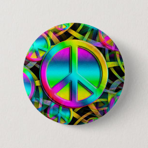 Colorful PEACE seamless pattern + your ideas Button