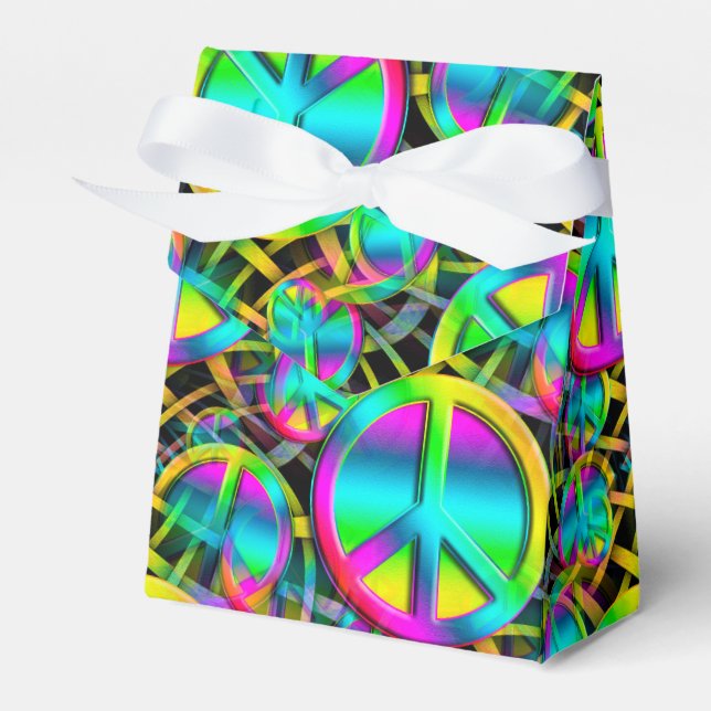 Colorful PEACE seamless pattern + your ideas Favor Boxes (Front Side)