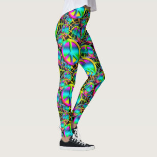 Colorful PEACE seamless pattern + your ideas Leggings