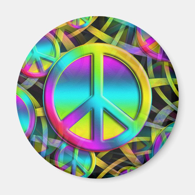 Colorful PEACE seamless pattern + your ideas Magnet (Front)