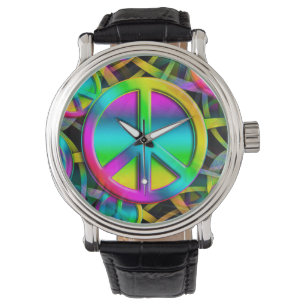 Colorful PEACE seamless pattern + your ideas Watch
