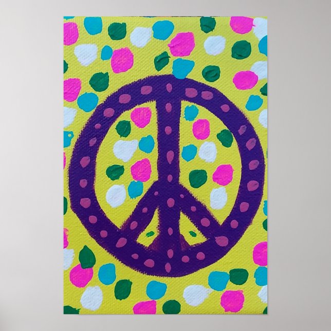 Colorful Peace Sign Acrylic Art (Front)