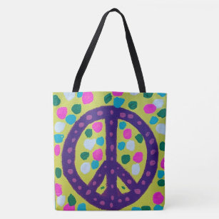 Colorful Peace Sign Acrylic Art  Tote Bag
