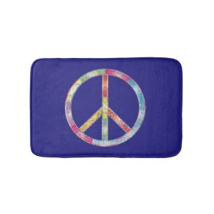 Colorful Peace Sign Bath Mat