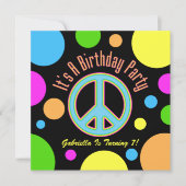 Colorful Peace Sign: Birthday Party Invitations | Zazzle
