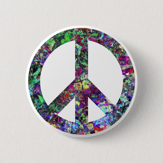 Colorful Peace Sign Button (Front)