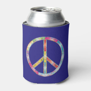 Colorful Peace Sign Can Cooler