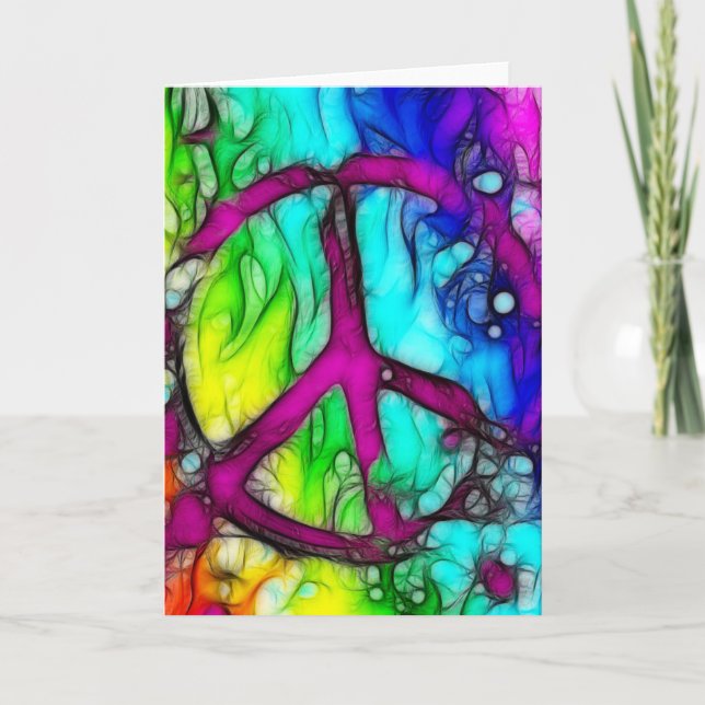 Colorful Peace Sign Card (Front)