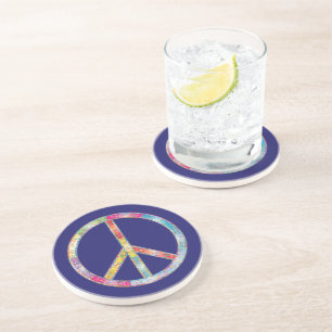 Colorful Peace Sign Coaster