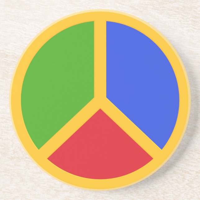 Colorful Peace Sign coaster (Front)