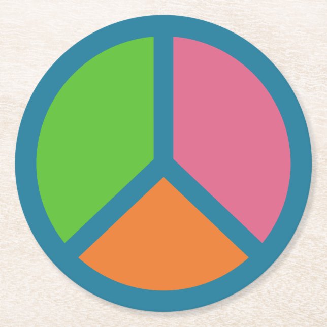 Colorful Peace Sign coasters (Front)