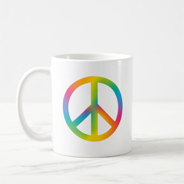 Colorful Peace Sign. Coffee Mug (Left)