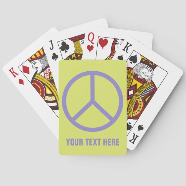Colorful Peace Sign custom playing cards (Back)