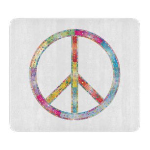 Colorful Peace Sign Cutting Board