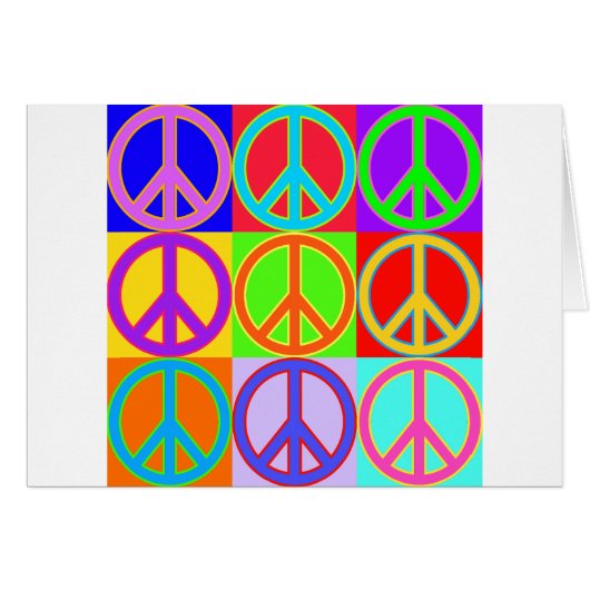 Colorful Peace Sign Design Cards (Front Horizontal)