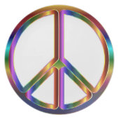 colorful peace sign dinner plate (Front)