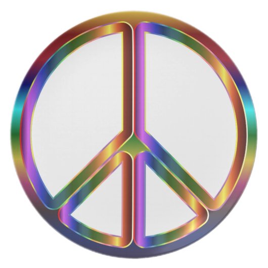 colorful peace sign dinner plate (Front)
