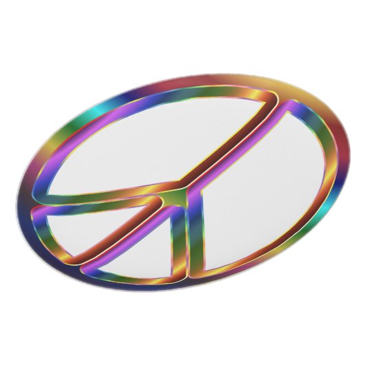 colorful peace sign dinner plate (Left Side)
