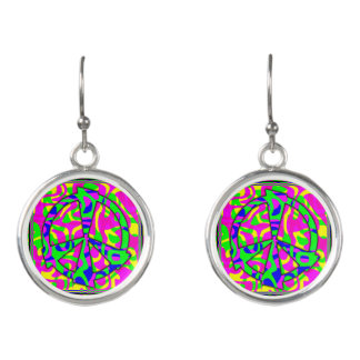 Colorful Peace Sign Earrings