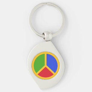 Colorful Peace Sign key chain