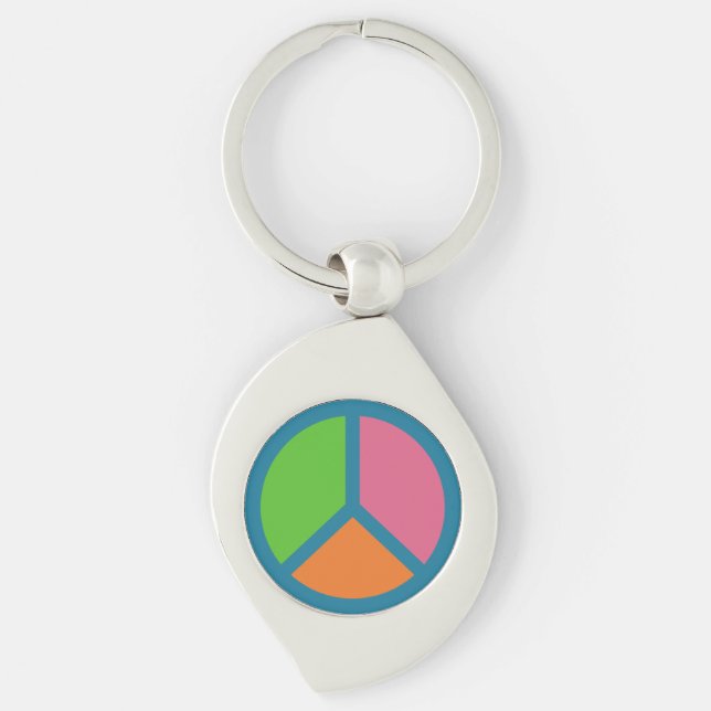 Colorful Peace Sign key chain (Front)