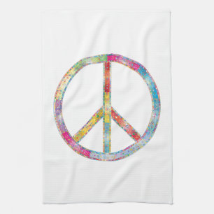 Colorful Peace Sign Kitchen Towel