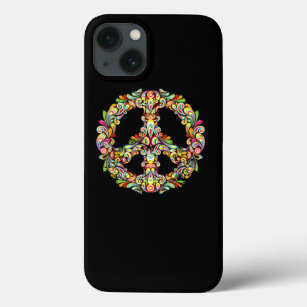 Colorful Peace Sign Love 60s 70s Tie Dye Hippie Gi iPhone 13 Case