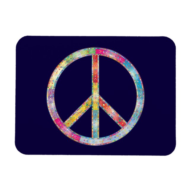 Colorful Peace Sign Magnet (Horizontal)