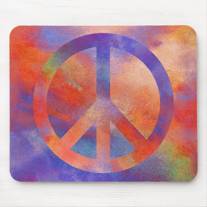 Colorful Peace Sign Mouse Pad