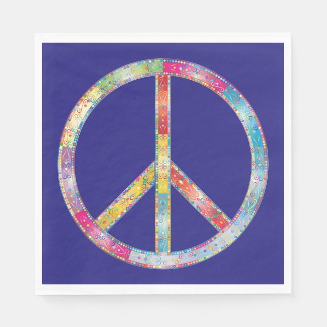 Colorful Peace Sign Napkins (Front)