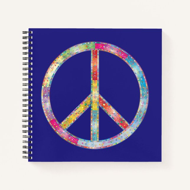 Colorful Peace Sign Notebook (Front)