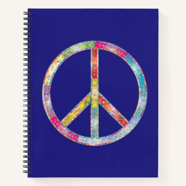 Colorful Peace Sign Notebook (Front)