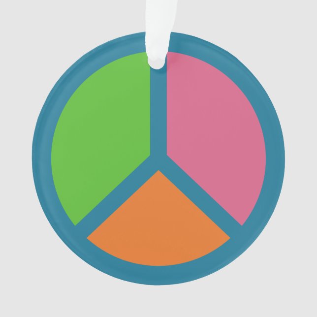 Colorful Peace Sign ornament (Front)