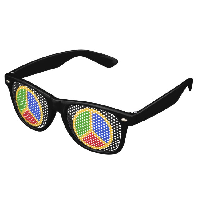 Colorful Peace Sign party glasses (Angled)