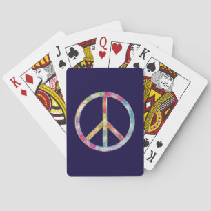 Colorful Peace Sign Poker Cards
