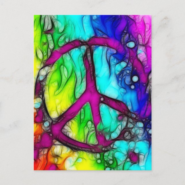 Colorful Peace Sign Postcard (Front)