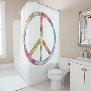 Colorful Peace Sign Shower Curtain