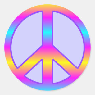 Colorful Peace Sign Stickers