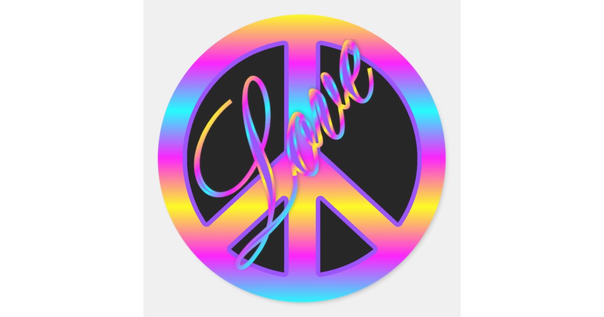 Download Colorful Peace Sign Stickers | Zazzle.com
