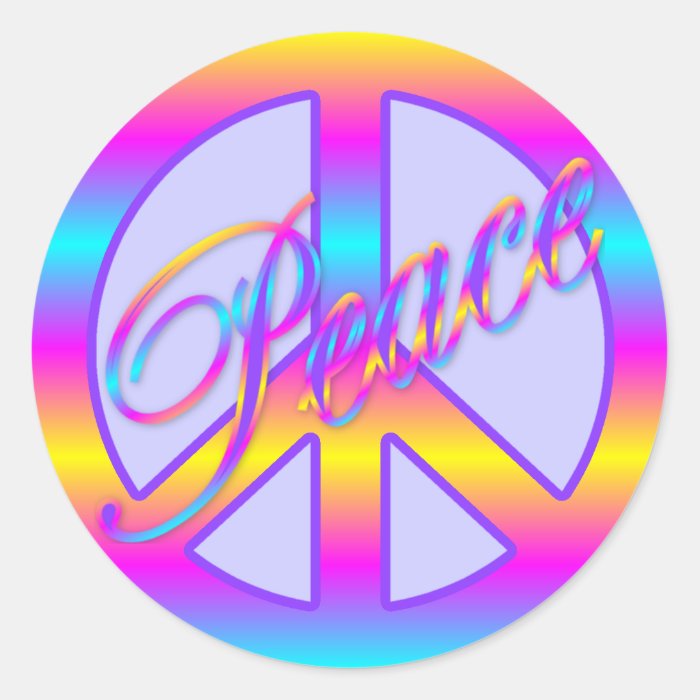 Colorful Peace Sign Stickers