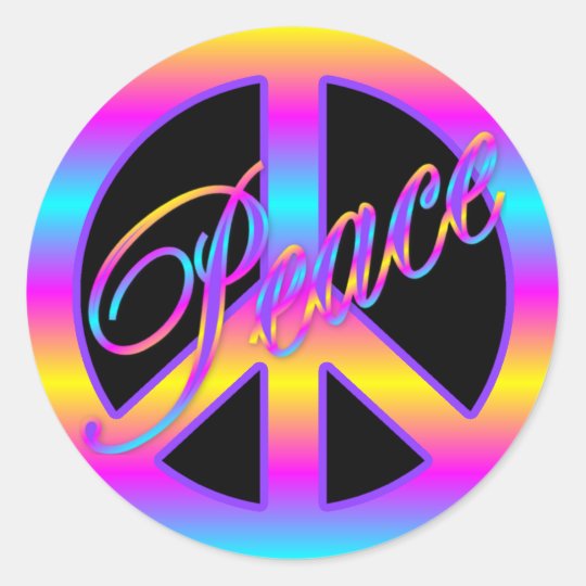 Colorful Peace Sign Stickers | Zazzle