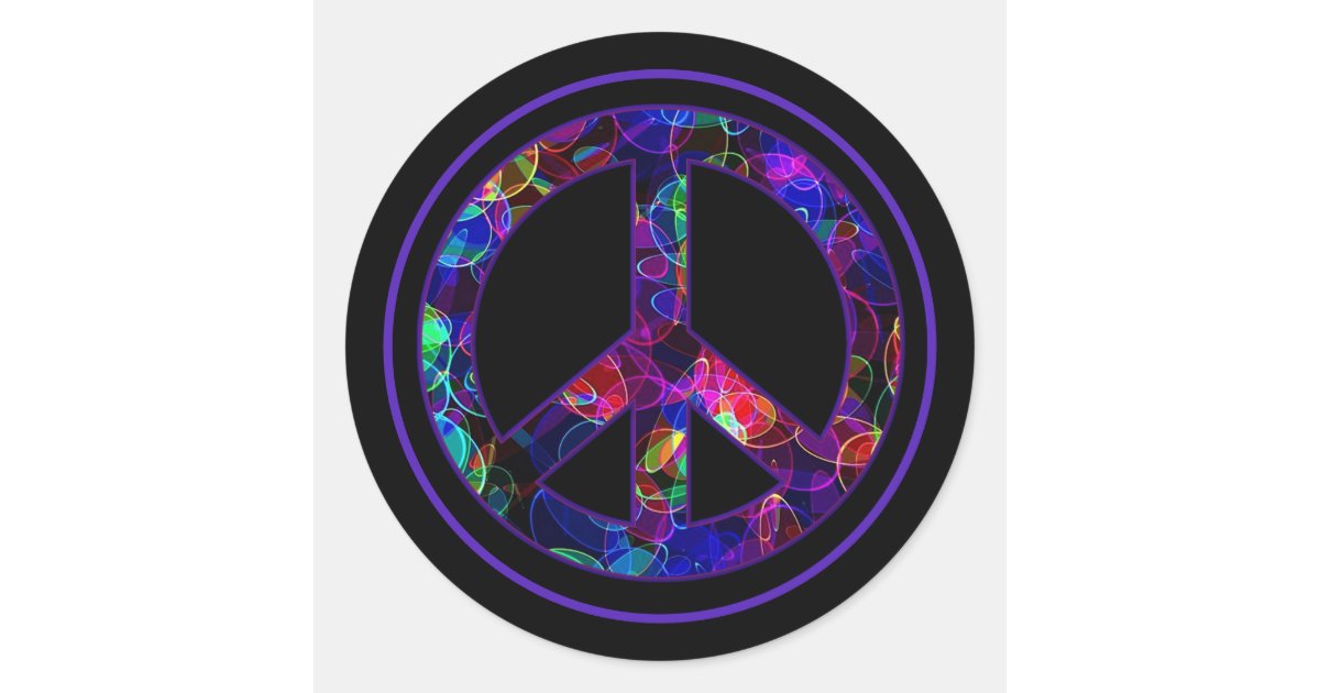 Colorful Peace Sign Stickers | Zazzle.com