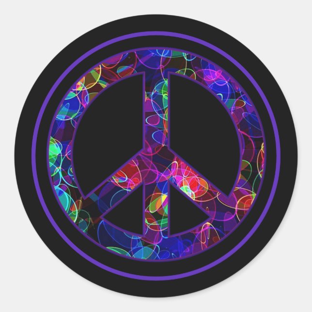 Colorful Peace Sign Stickers (Front)