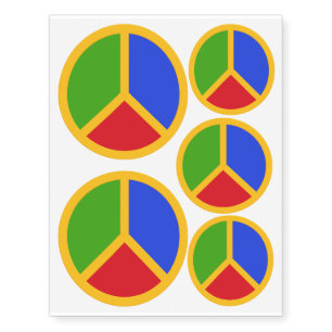 Colorful Peace Sign temporary tattoos