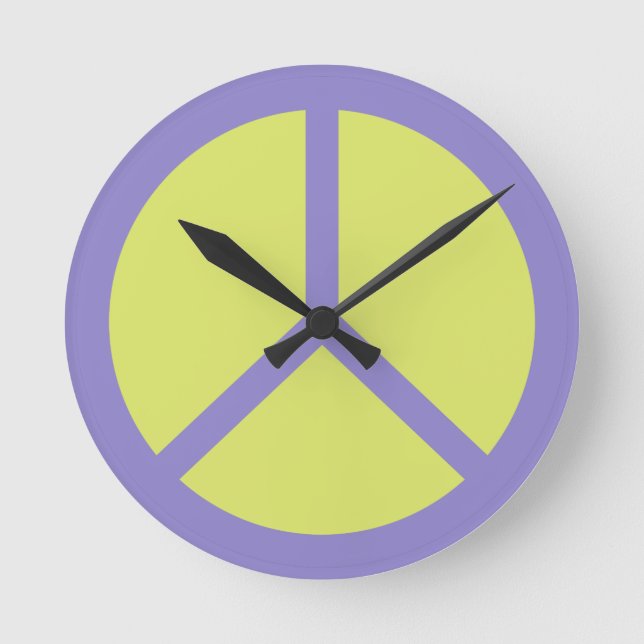 Colorful Peace Sign wall clock (Front)