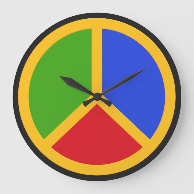 Colorful Peace Sign wall clock (Front)