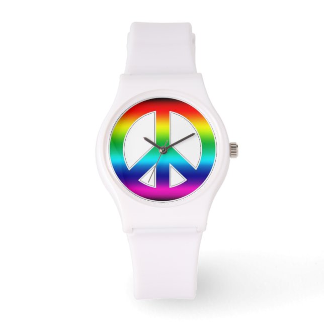 Colorful Peace Sign Watch (Front)