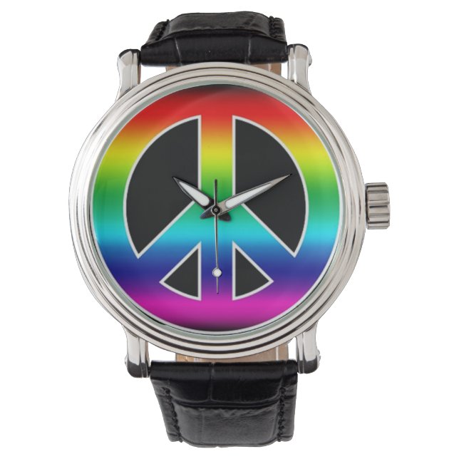 Colorful Peace Sign Watch (Front)